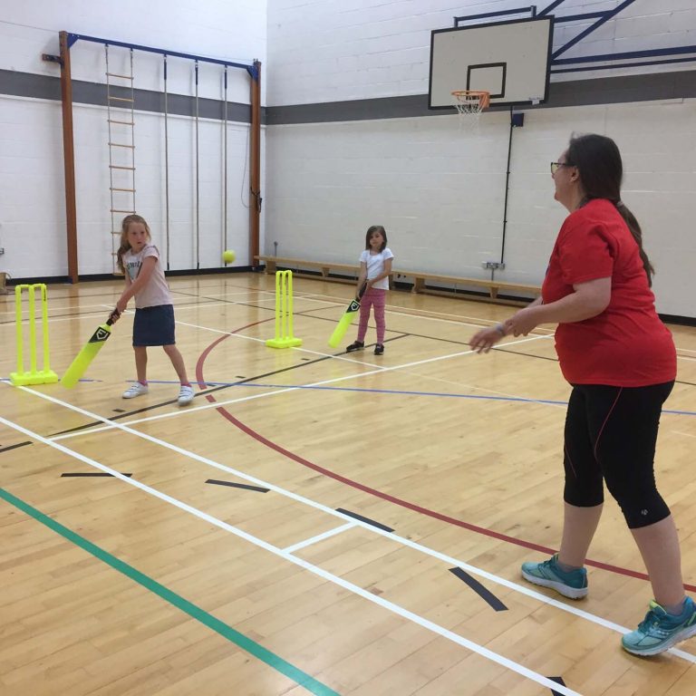 children using the sports court