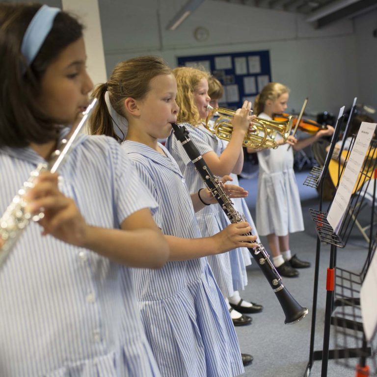 children playing woodwind instruments