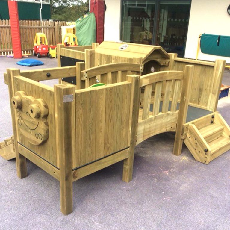 wooden climbing frame