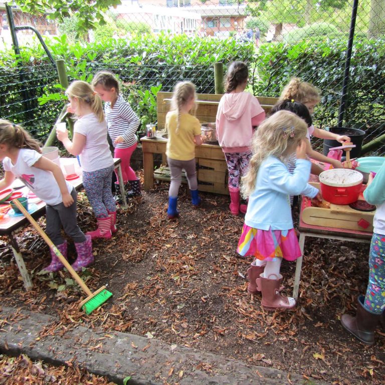 children in the woodland classroom