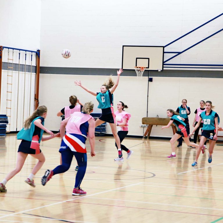 children using the sports court