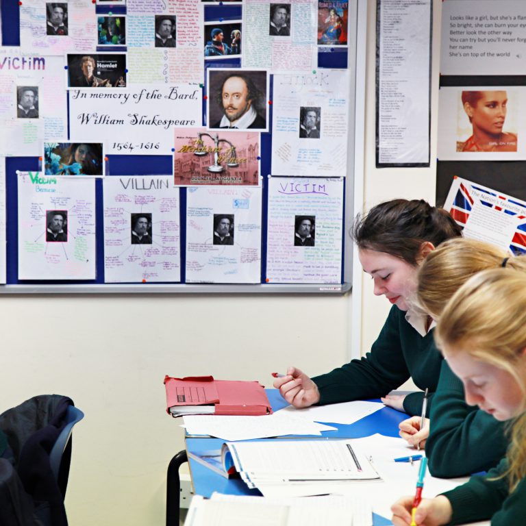 Pupils working hard in class