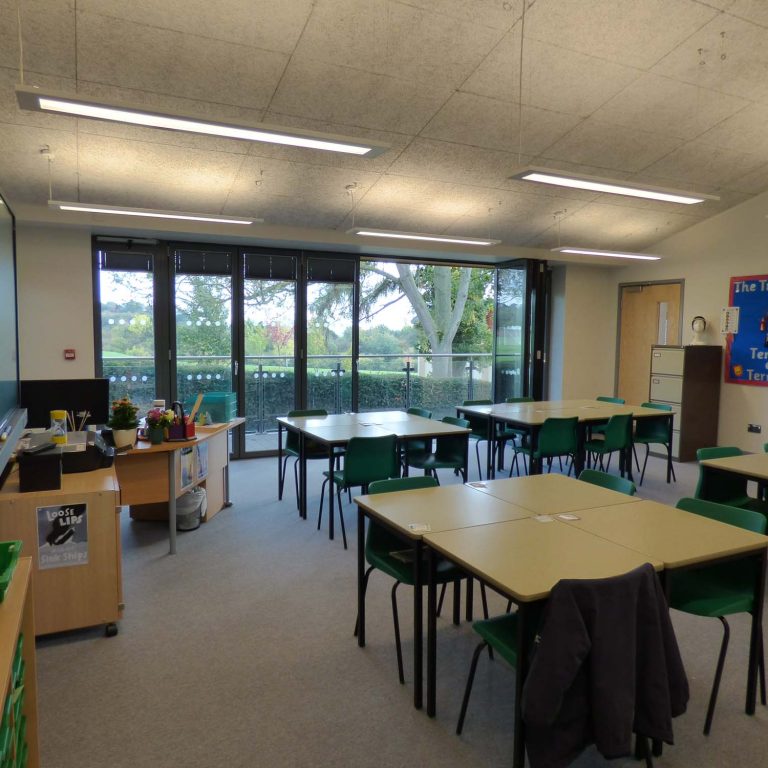 inside of an empty classroom