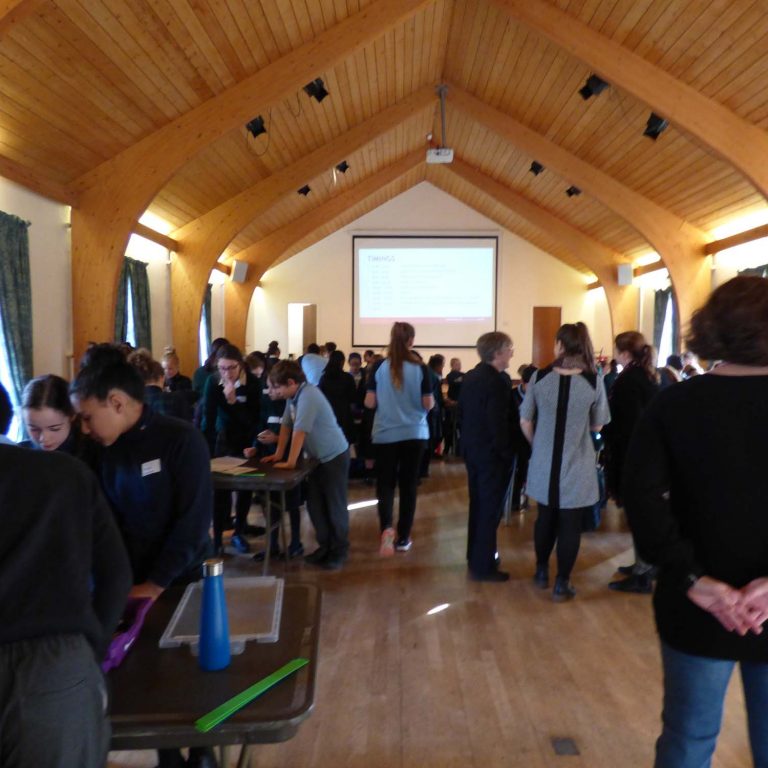 students in a hall