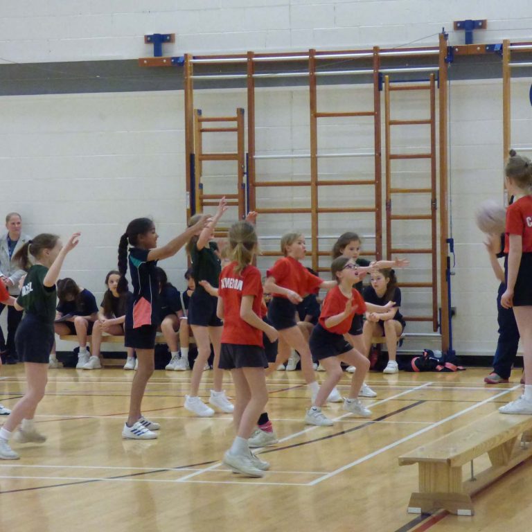 children using the sports court