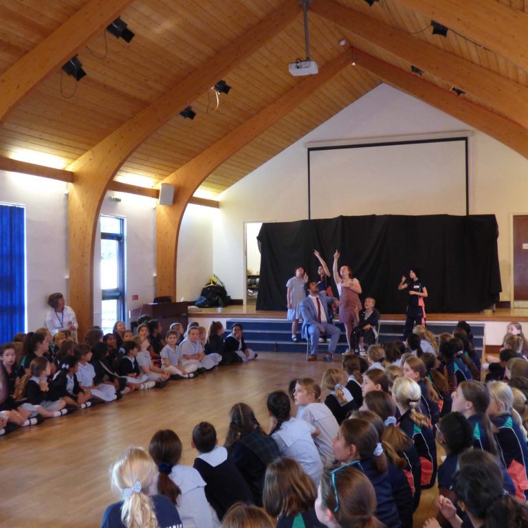 students in a hall